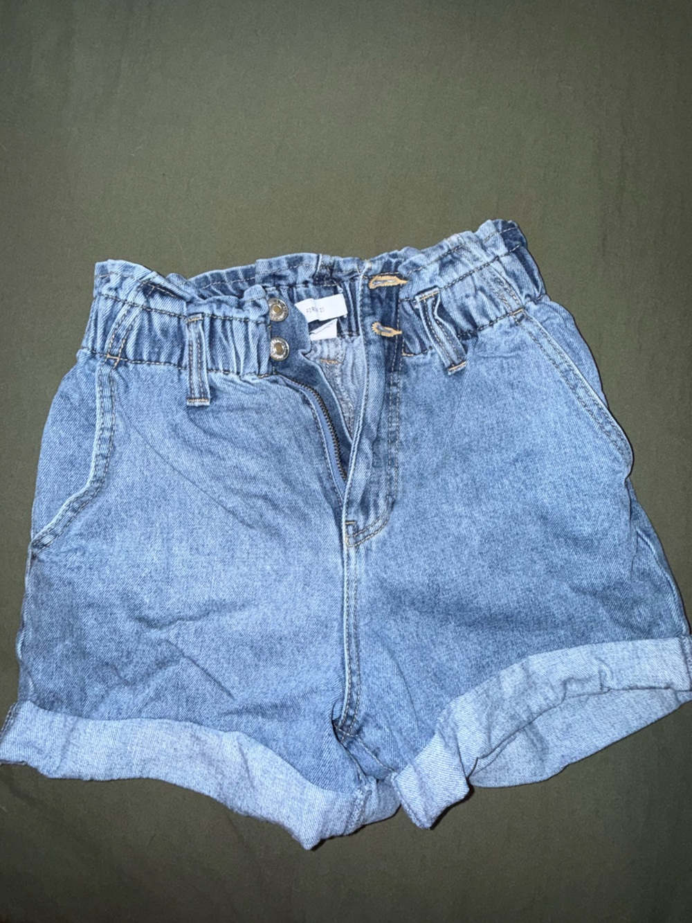 Forever 21 Light Blue Paperbag Waist Denim Jeans